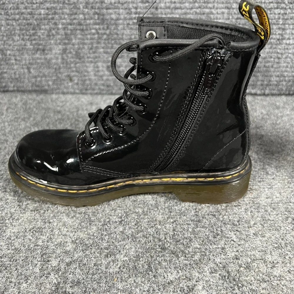 Dr. Martens Boots Shoes Junior 1460‎ Youth Size 2 Black Leather Lace Up Zip Up